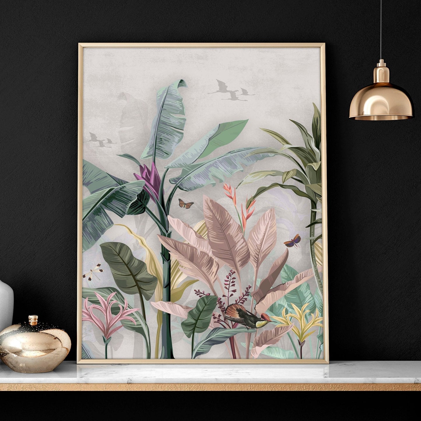 Living room wall pictures | Set of 2 Asian wall art prints