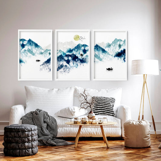 Oriental wall art | set of 3 wall art prints