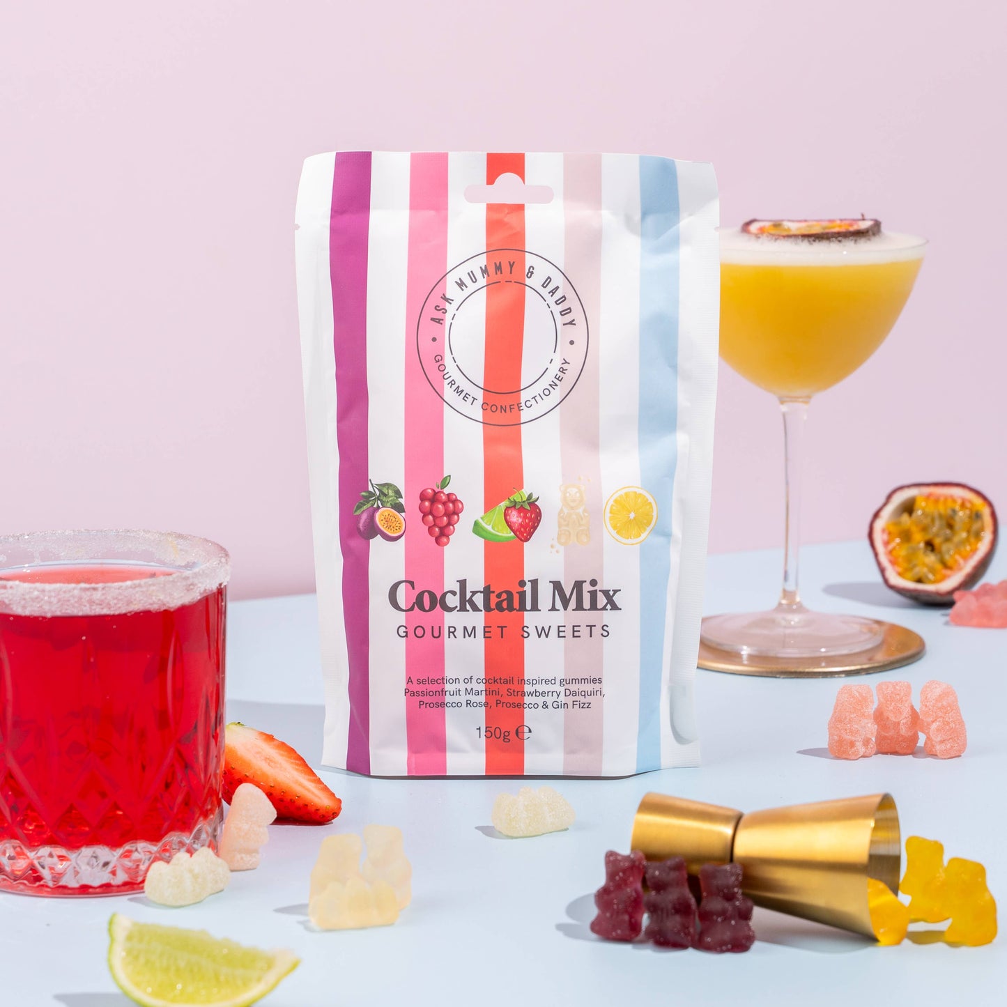 Ask Mummy & Daddy Cocktail Mix Share Bag 150g – Mixed Cocktail Gummies