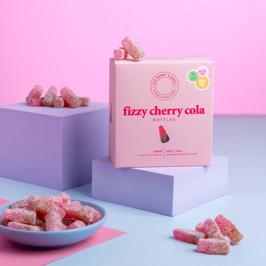Ask Mummy & Daddy Fizzy Cherry Cola Bottles Gift Box – Cherry Cola Fizzy Sweets