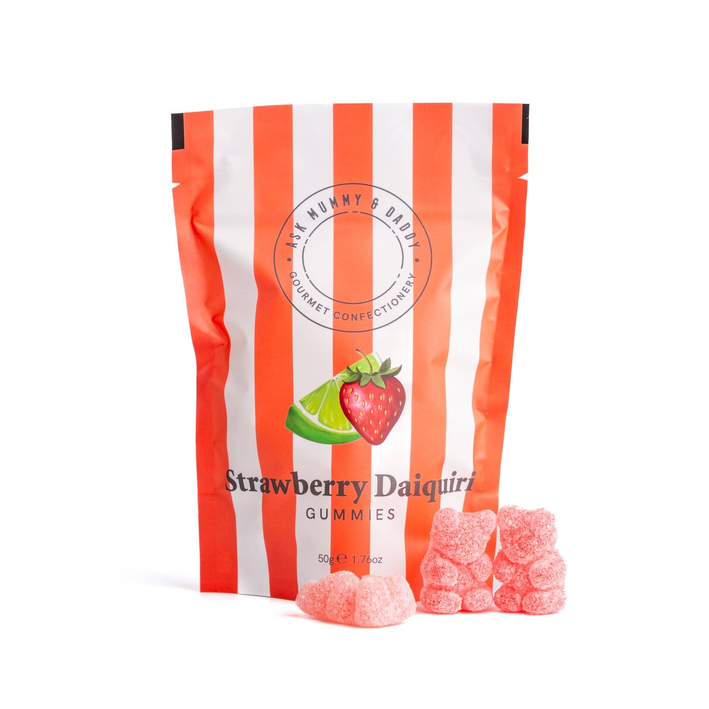 Ask Mummy & Daddy Strawberry Daiquiri Cocktail Gummies 50g Pouch – Strawberry Cocktail Sweets