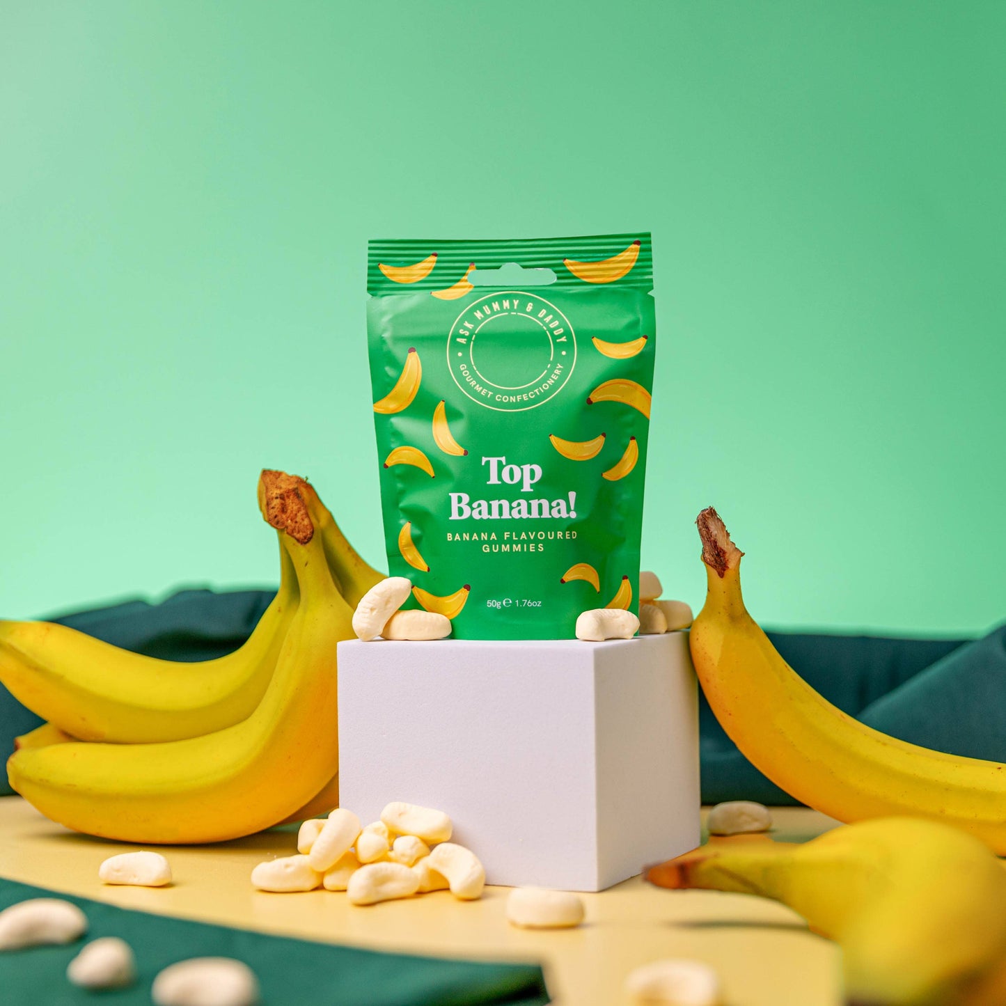 Ask Mummy & Daddy Top Banana Foam Gummies 100g Pouch – Banana Flavoured Sweets