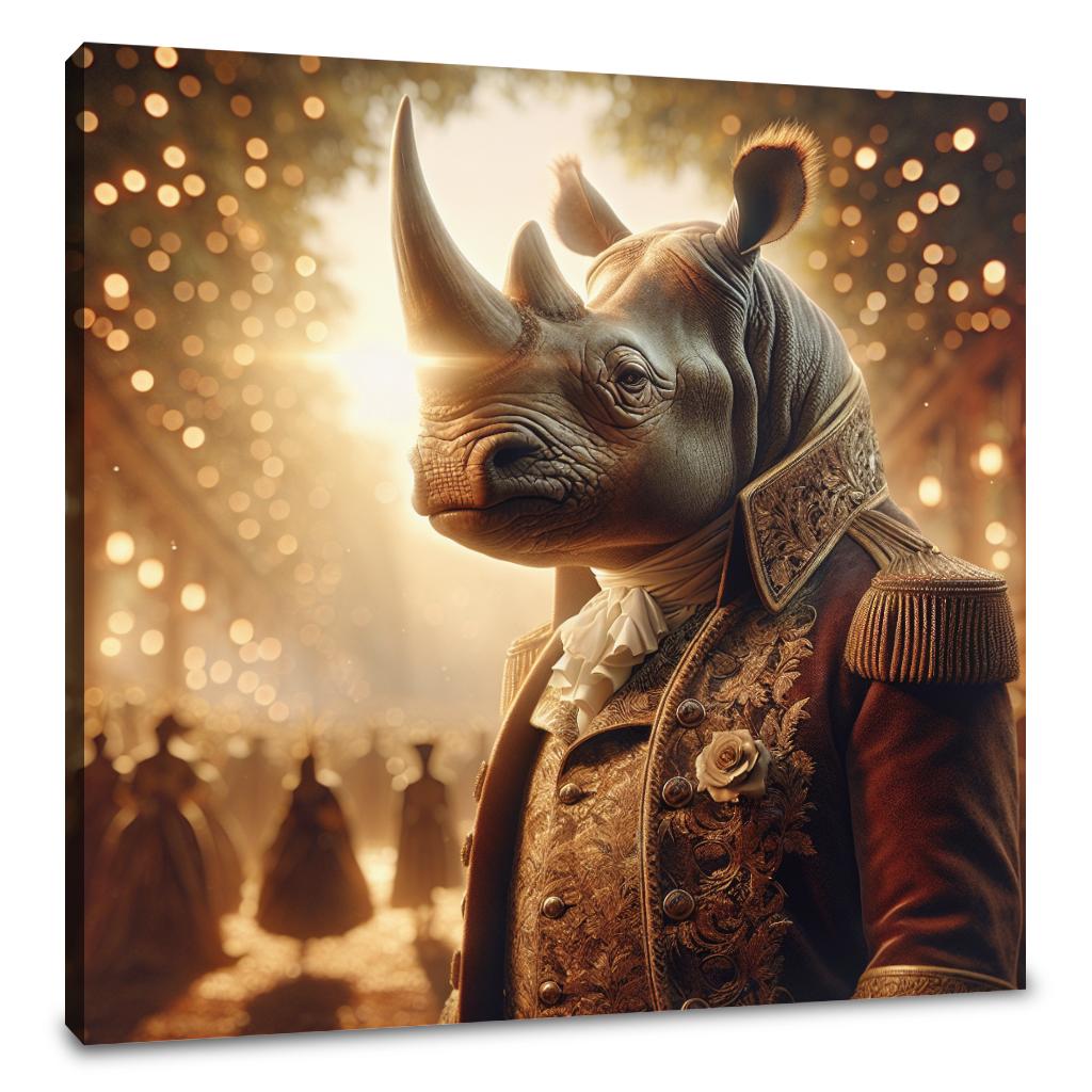 Regal Rhinoceros Royalty Canvas