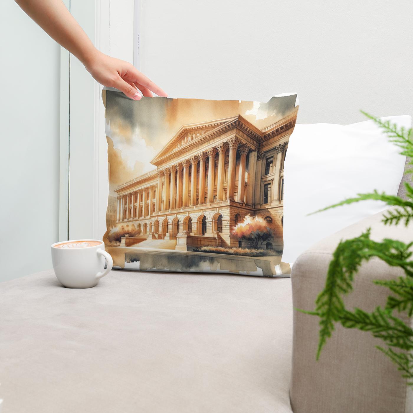 Courthouse of Tradition Cotton Cushion