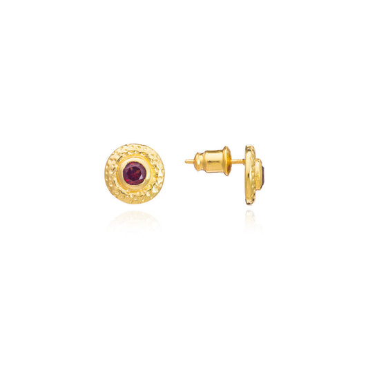 Luna Gemstone Studs Garnet