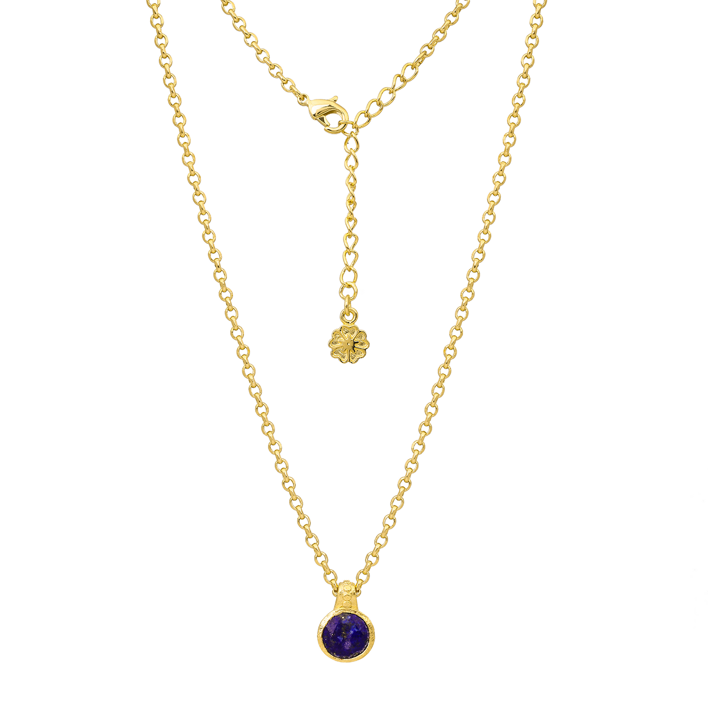 [PRE-ORDER] Charis Round Gemstone Necklace Lapis