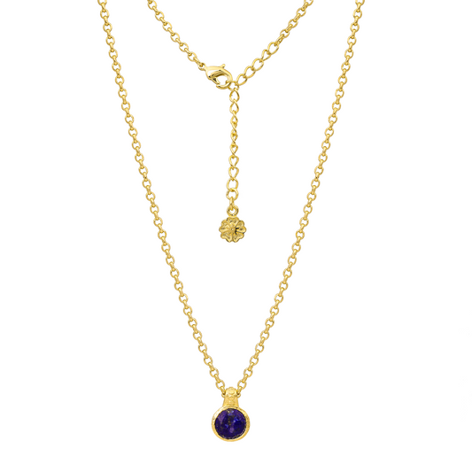 [PRE-ORDER] Charis Round Gemstone Necklace Lapis