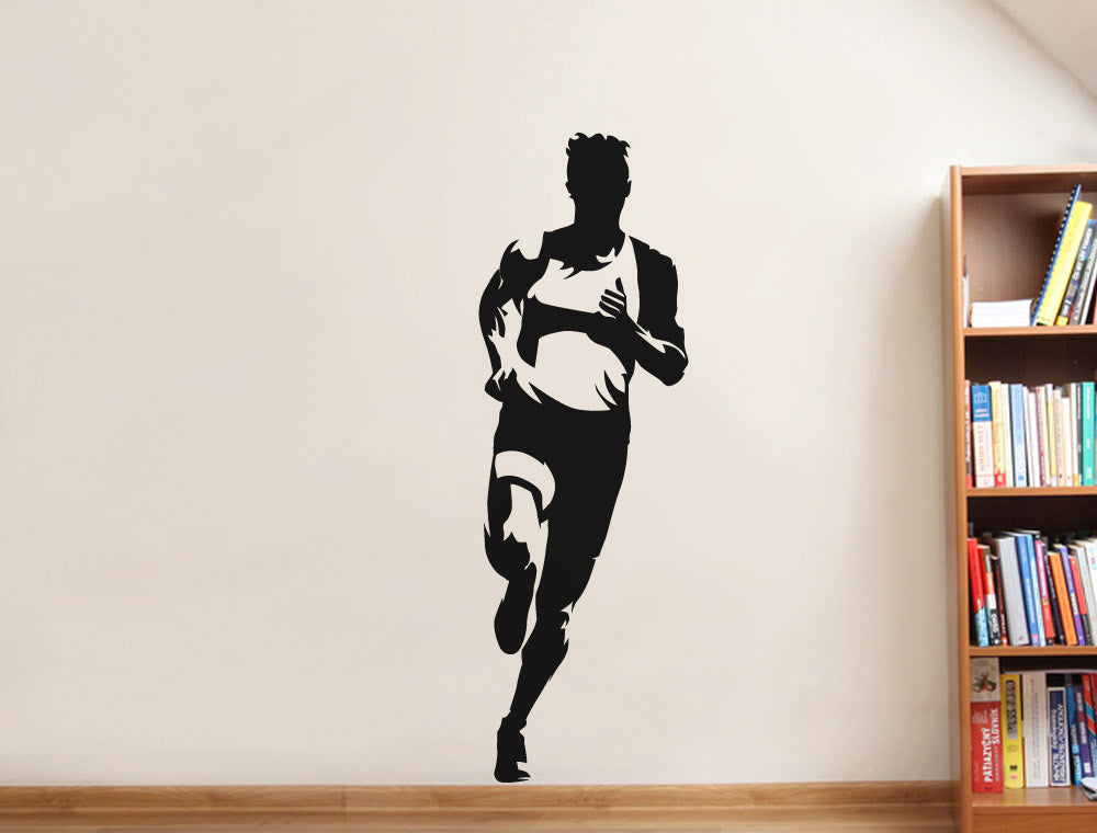 Runner Athlete Wall Sticker – Running Silhouette Sports Decal