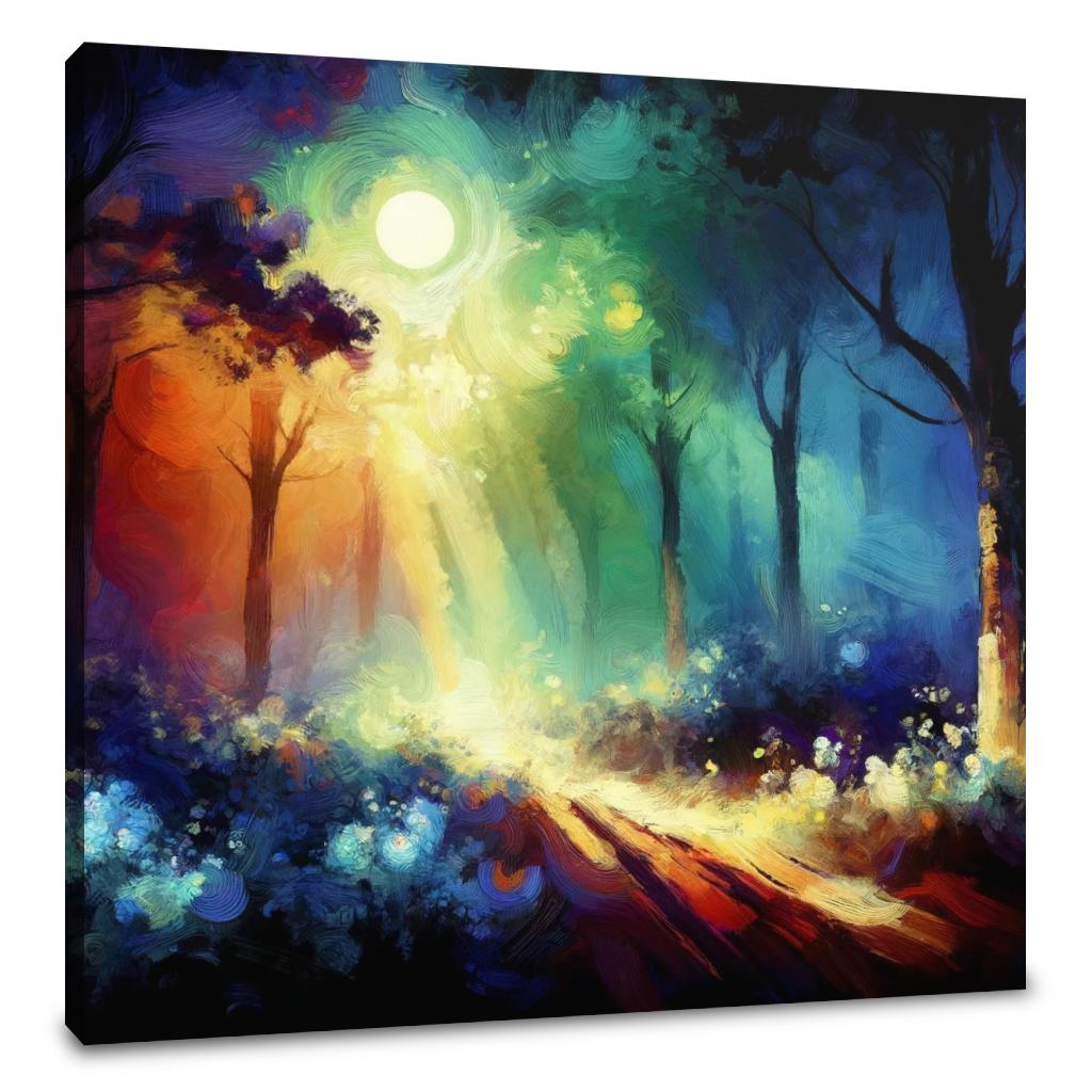 Enchanted Moonlit Forest Canvas