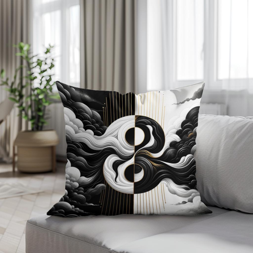 Harmony in Contrast Cotton Cushion