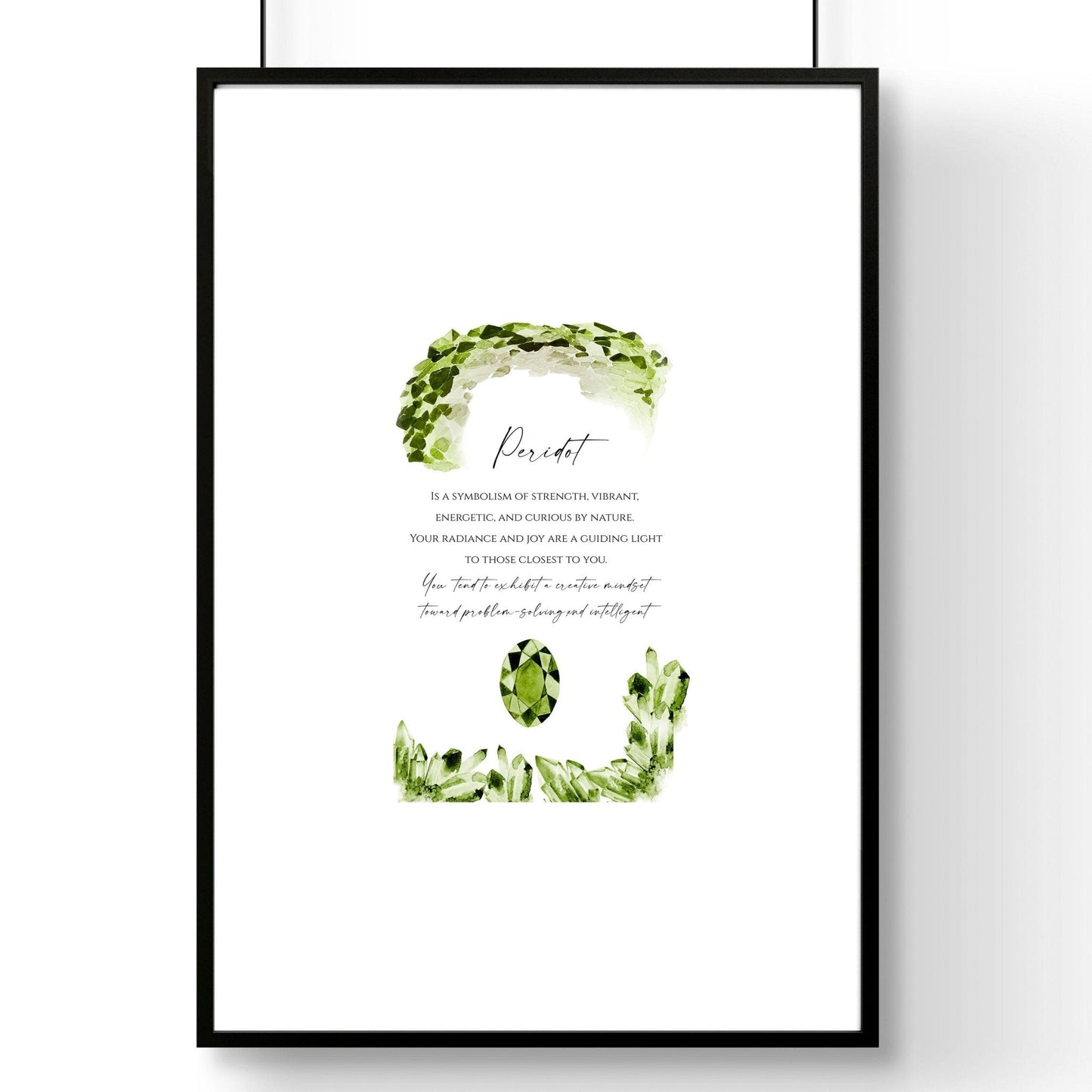 August Peridot Birthstone wall art print
