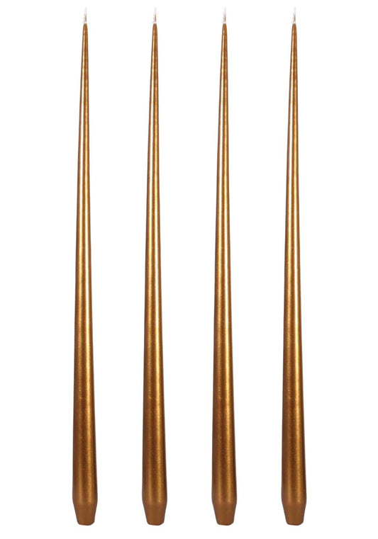 Aurora Tall Slender Taper Candles - Gold