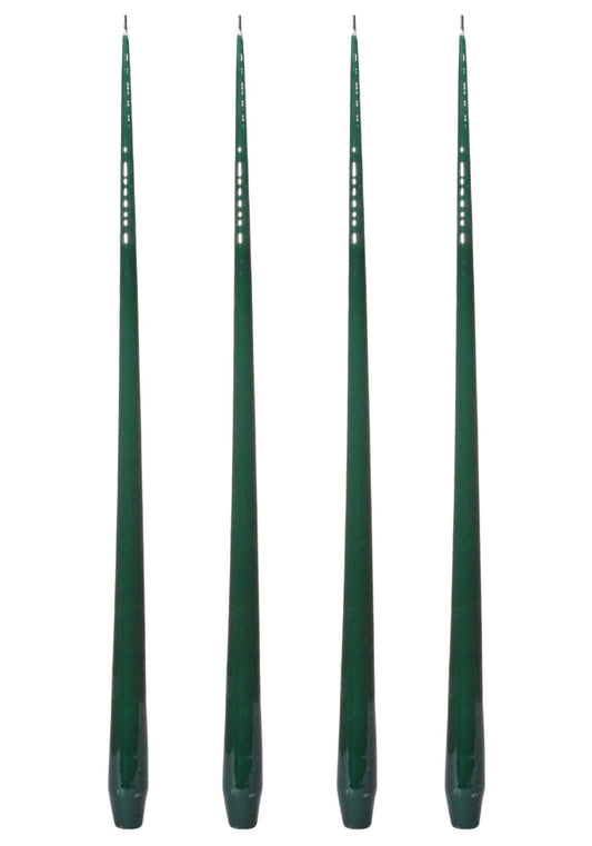 Aurora Tall Slender Taper Candles - Green