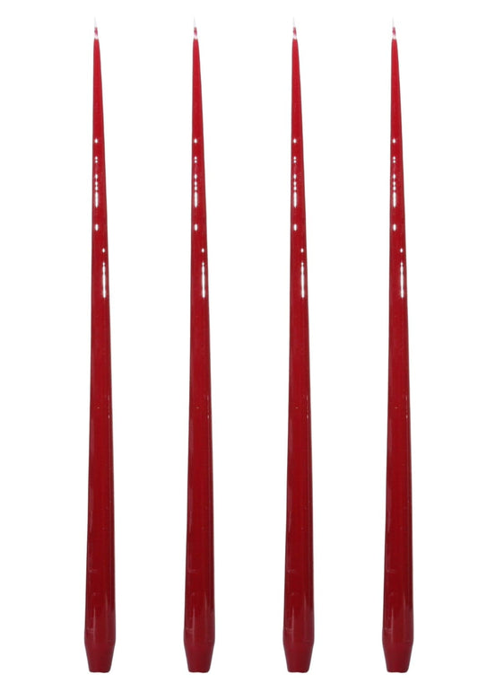 Aurora Tall Slender Taper Candles - Red
