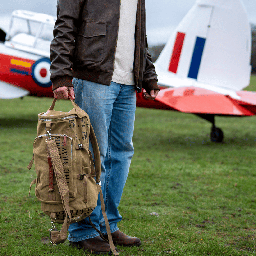 Beige 'Aviation' Duffle Bag