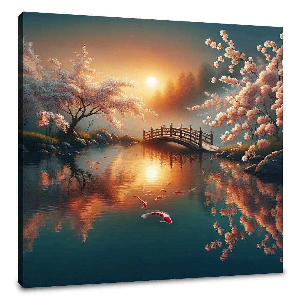 Dawn Koi Pond Serenity Canvas