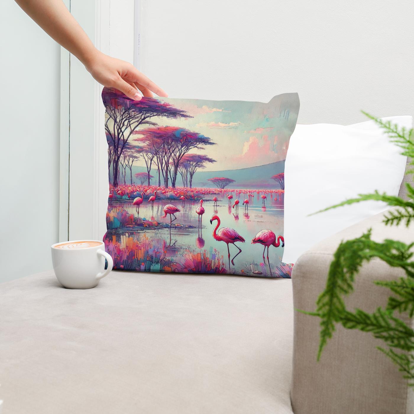 Flamingo Paradise Cotton Cushion
