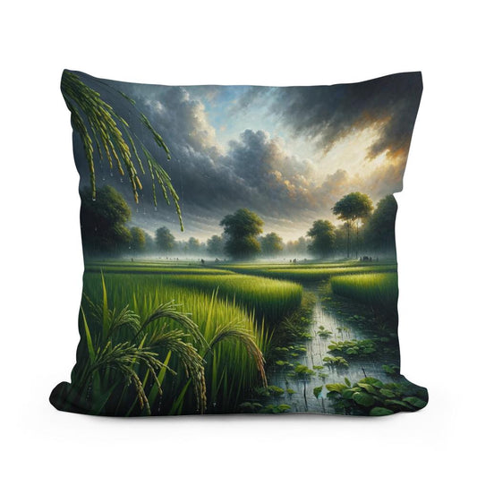 Monsoon Over Bengal Cotton Cushion