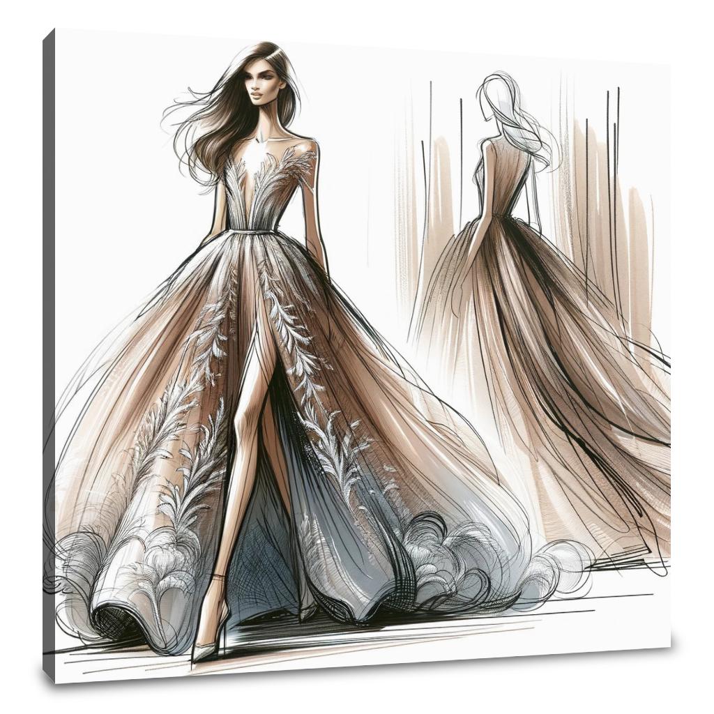 Elegant Runway Model Canvas