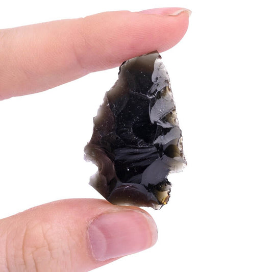 Obsidian Arrowhead Natural Volcanic Glass Collectible Crystal (SINGLE)