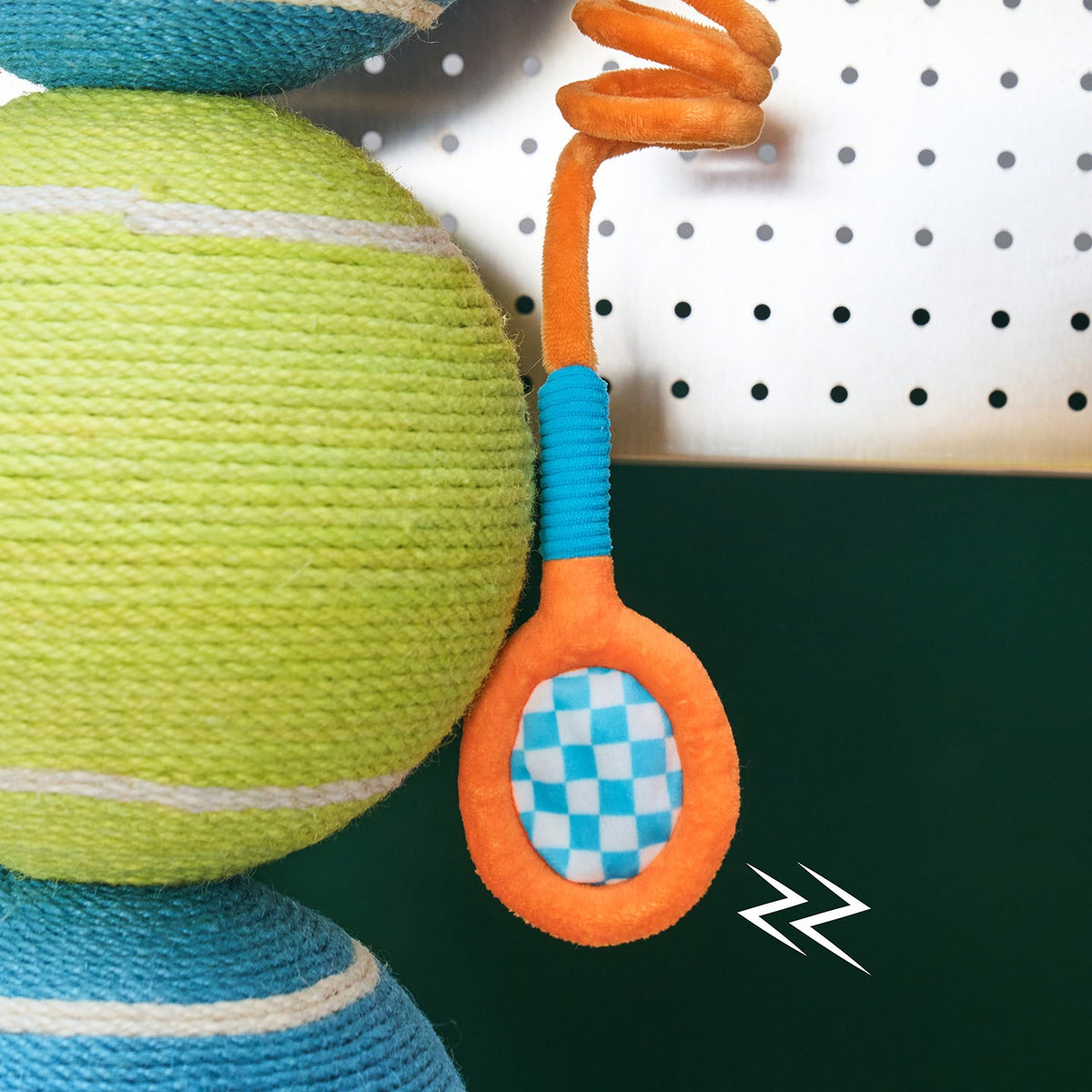 zeze ACE Tennis Cat Scratching Post — 86 cm Rope Tennis Balls with Racket Toy