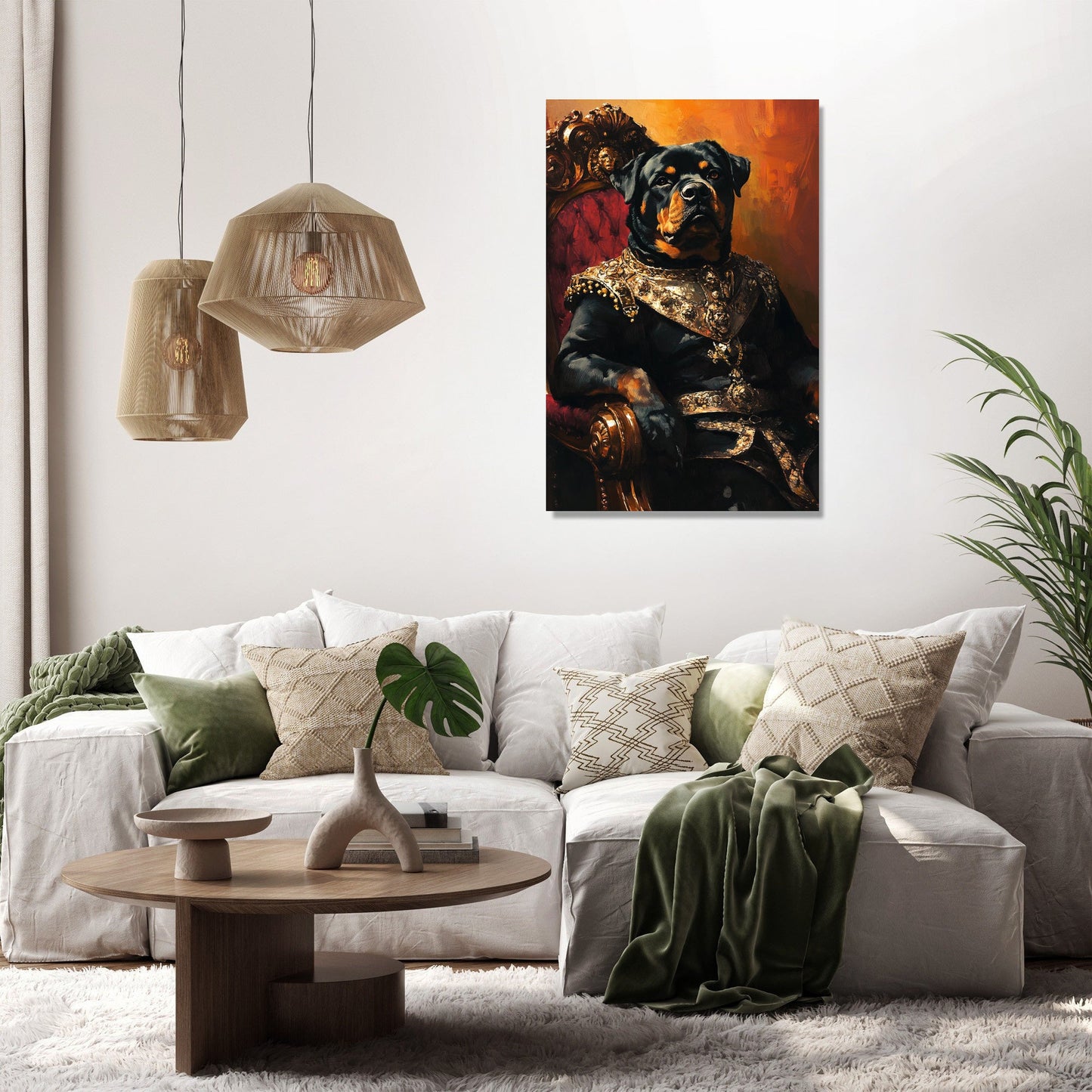Regal Rottweiler Sunset Canvas