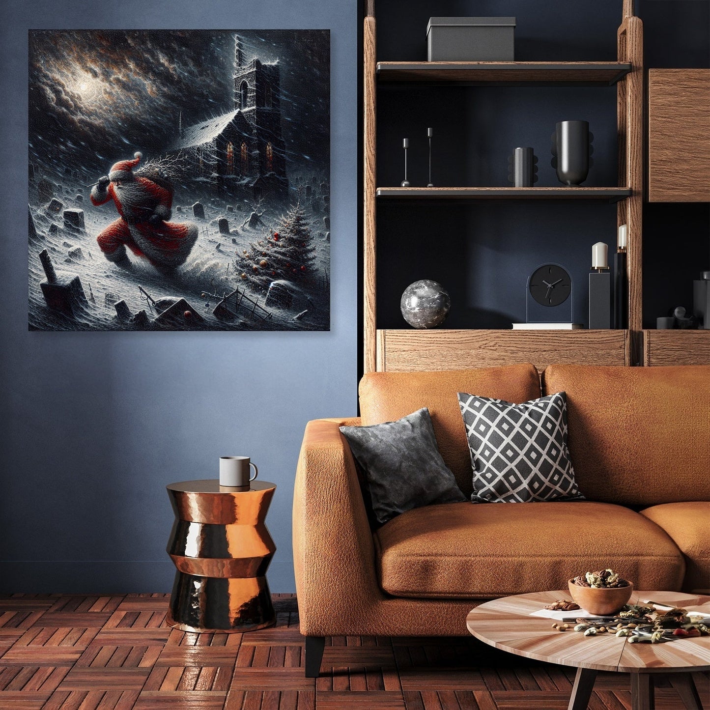 Resilient Santa's Stormy Christmas Canvas