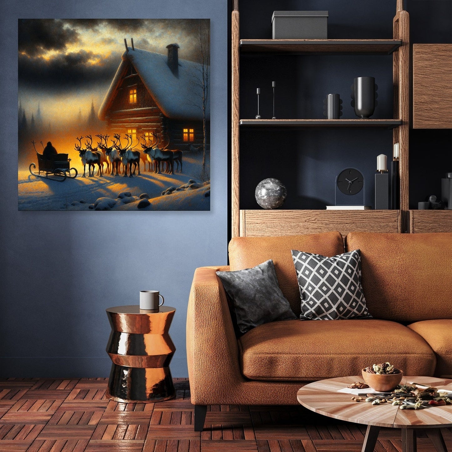 Reindeer Vigil Dusk Canvas