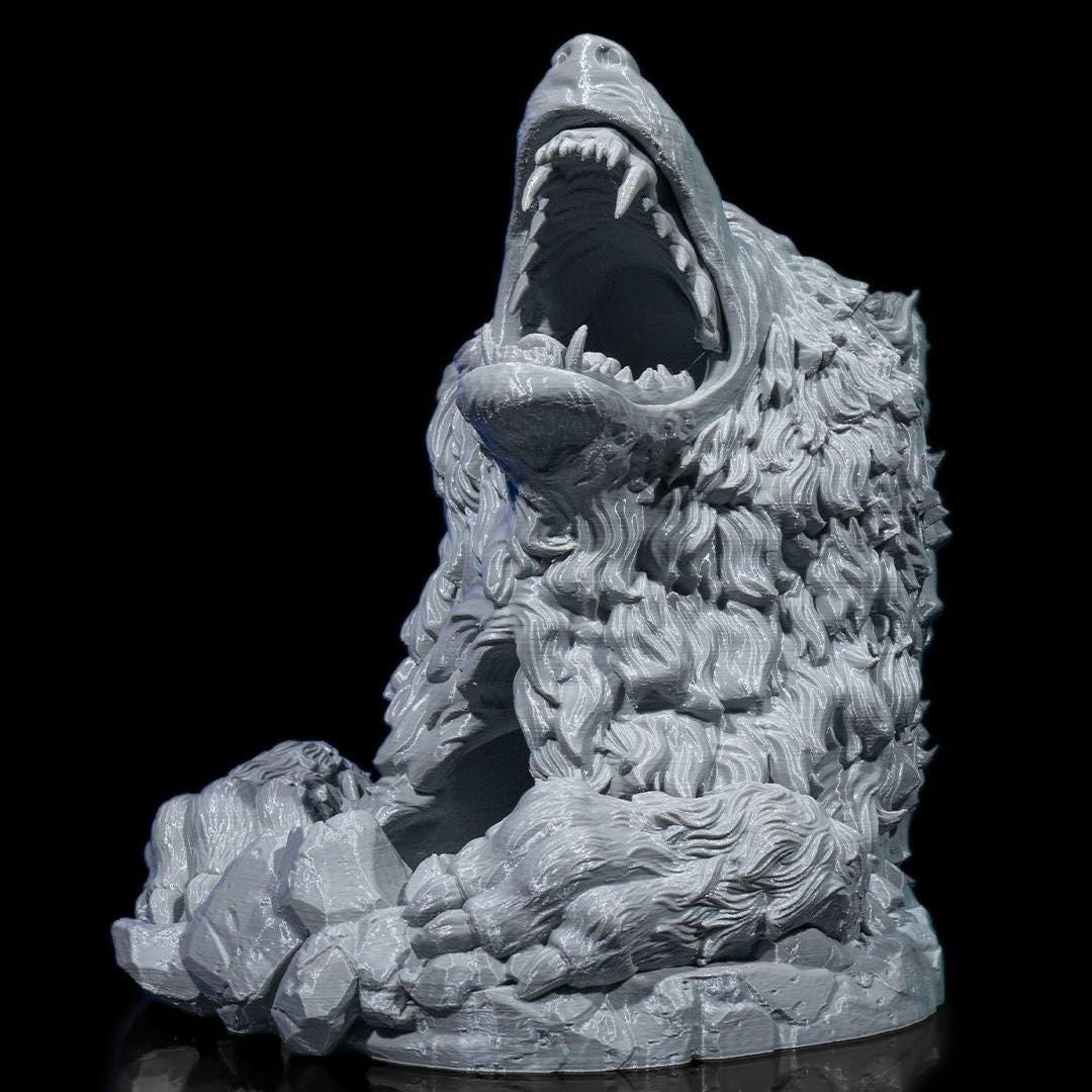 Colossal Wolf Head Dice Tower – 3D Printed RPG Dice Roller