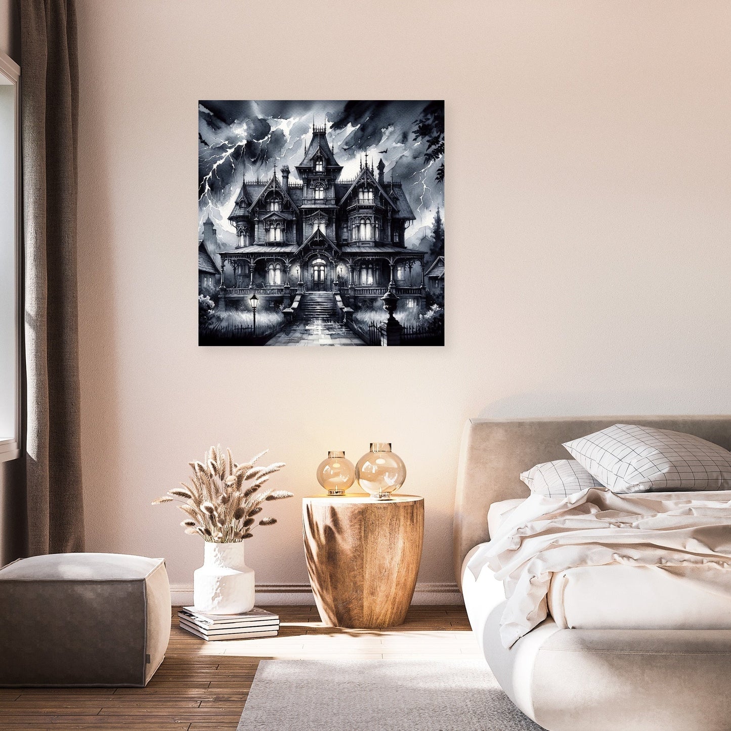 Stormy Mansion Canvas