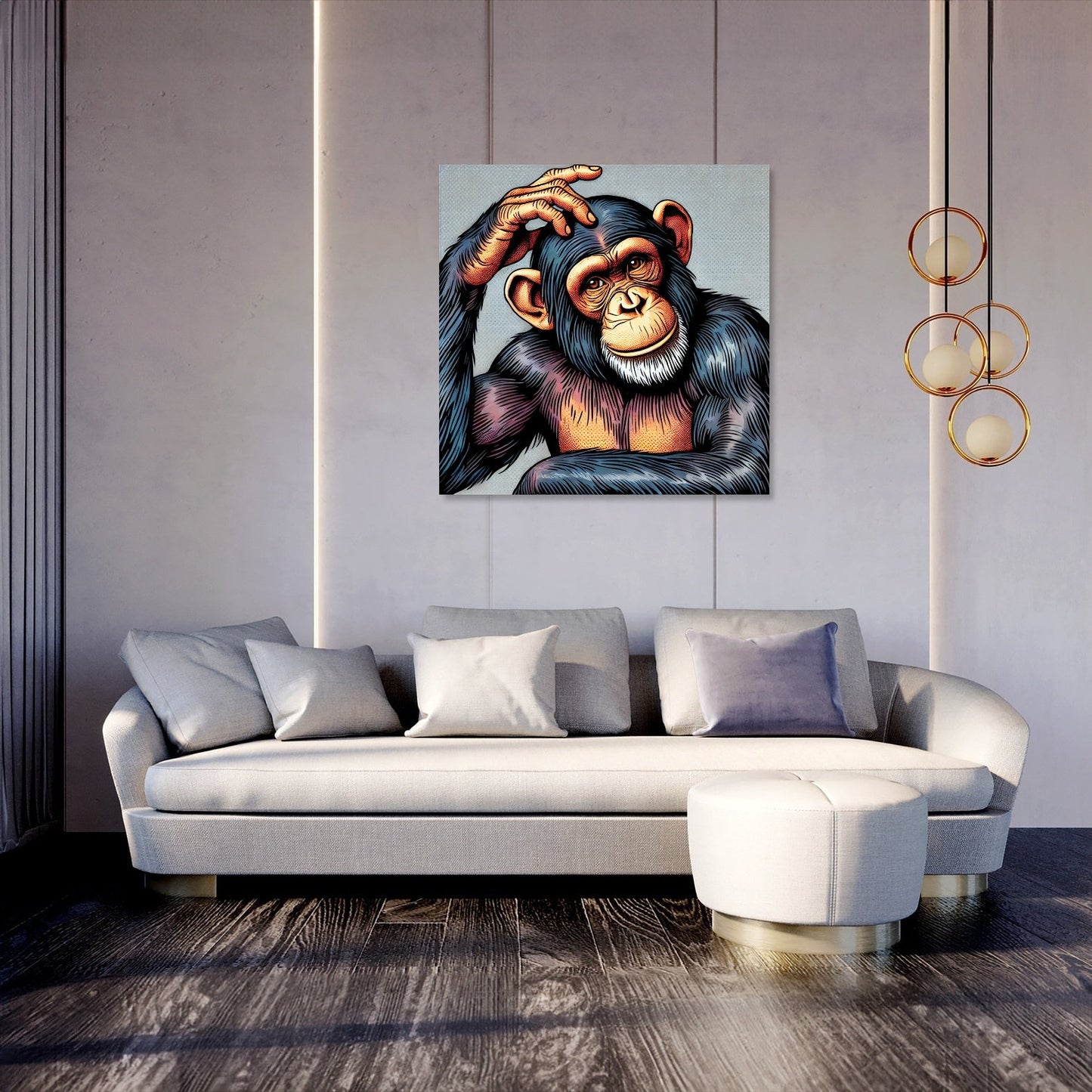 Thoughtful Chimp Canvas