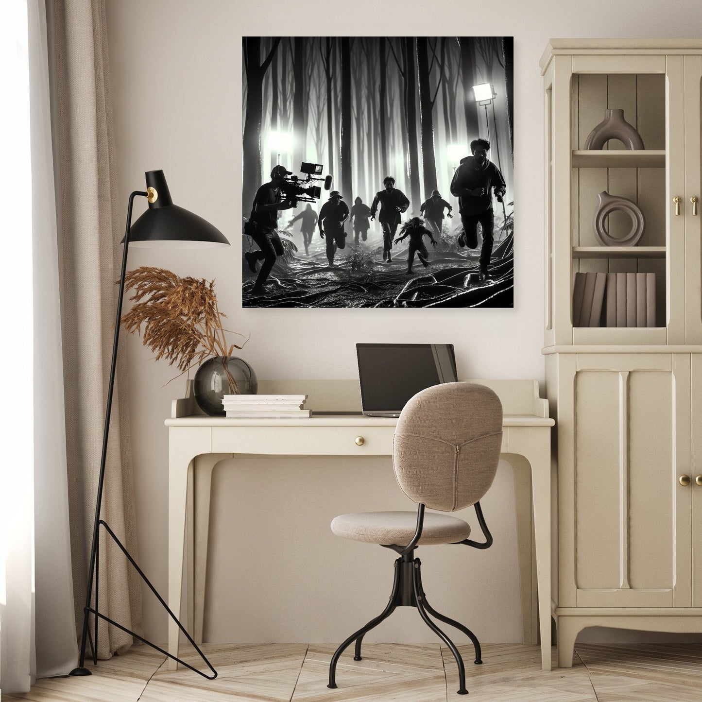 Forest Chase Horror Canvas