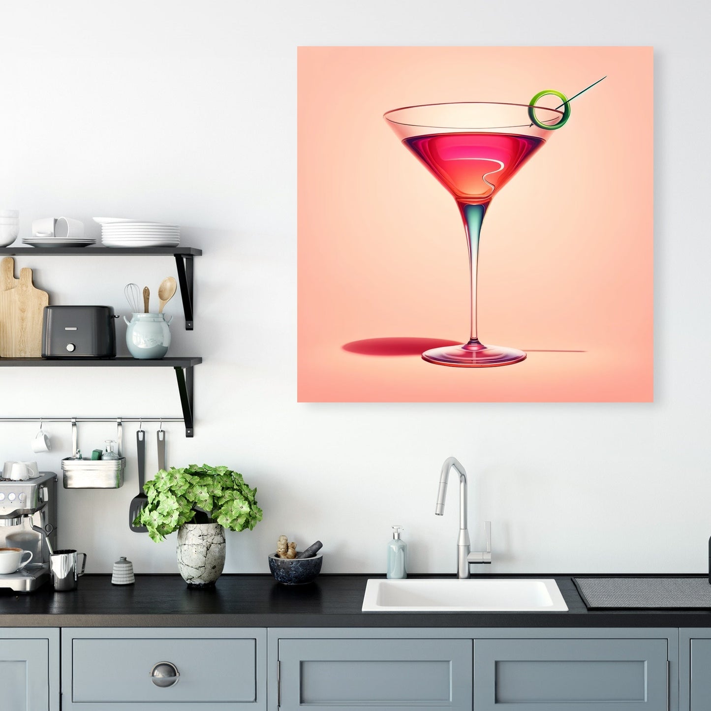 Cosmopolitan in Minimalist Style Canvas