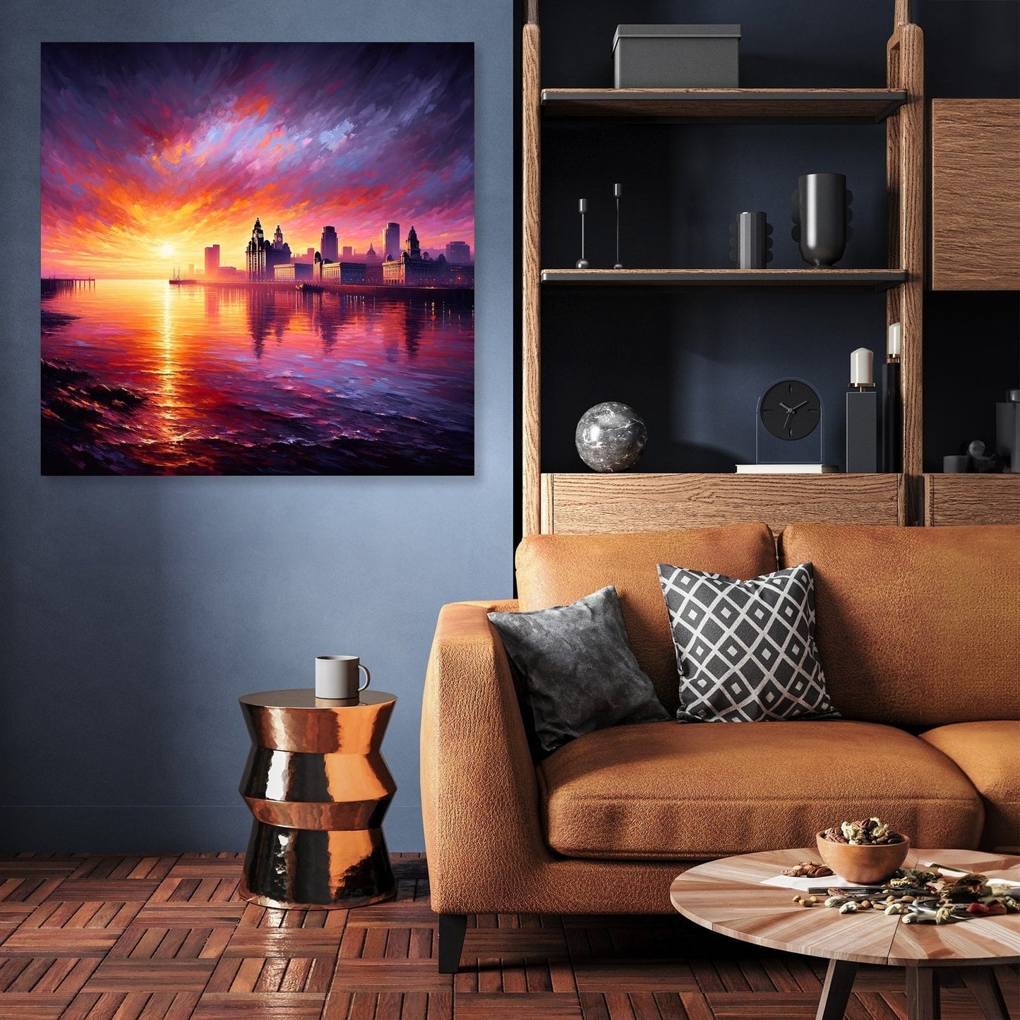 Liverpool Mersey Sunset Canvas