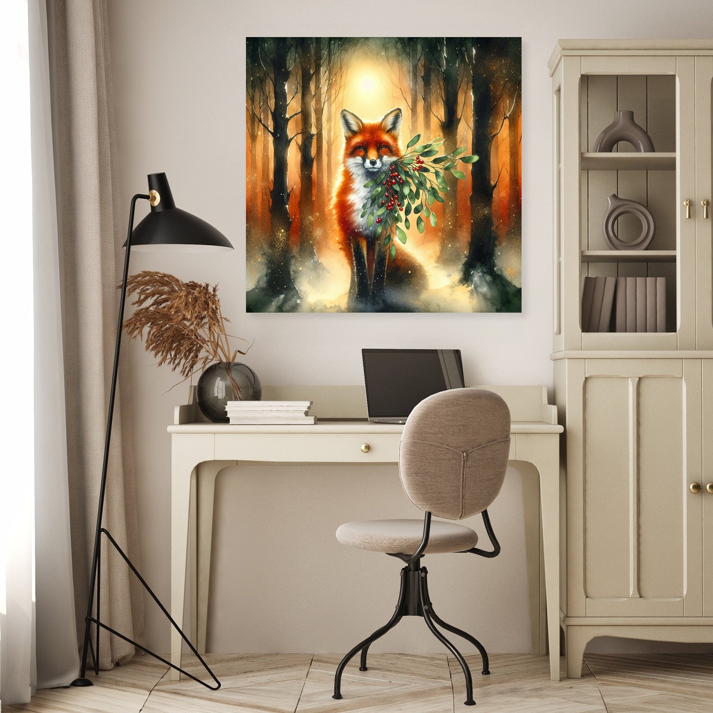 Frolicking Fox Festive Canvas