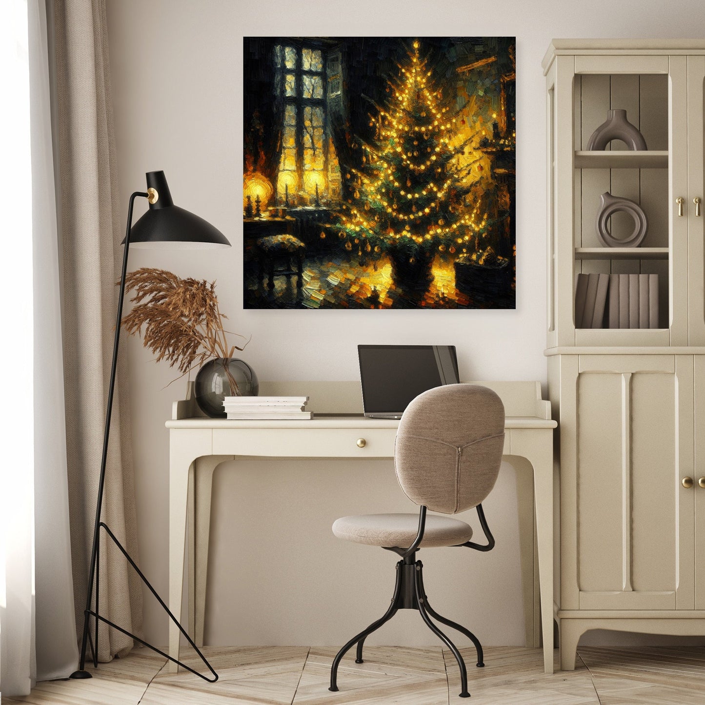 Golden Yuletide Nostalgia Canvas