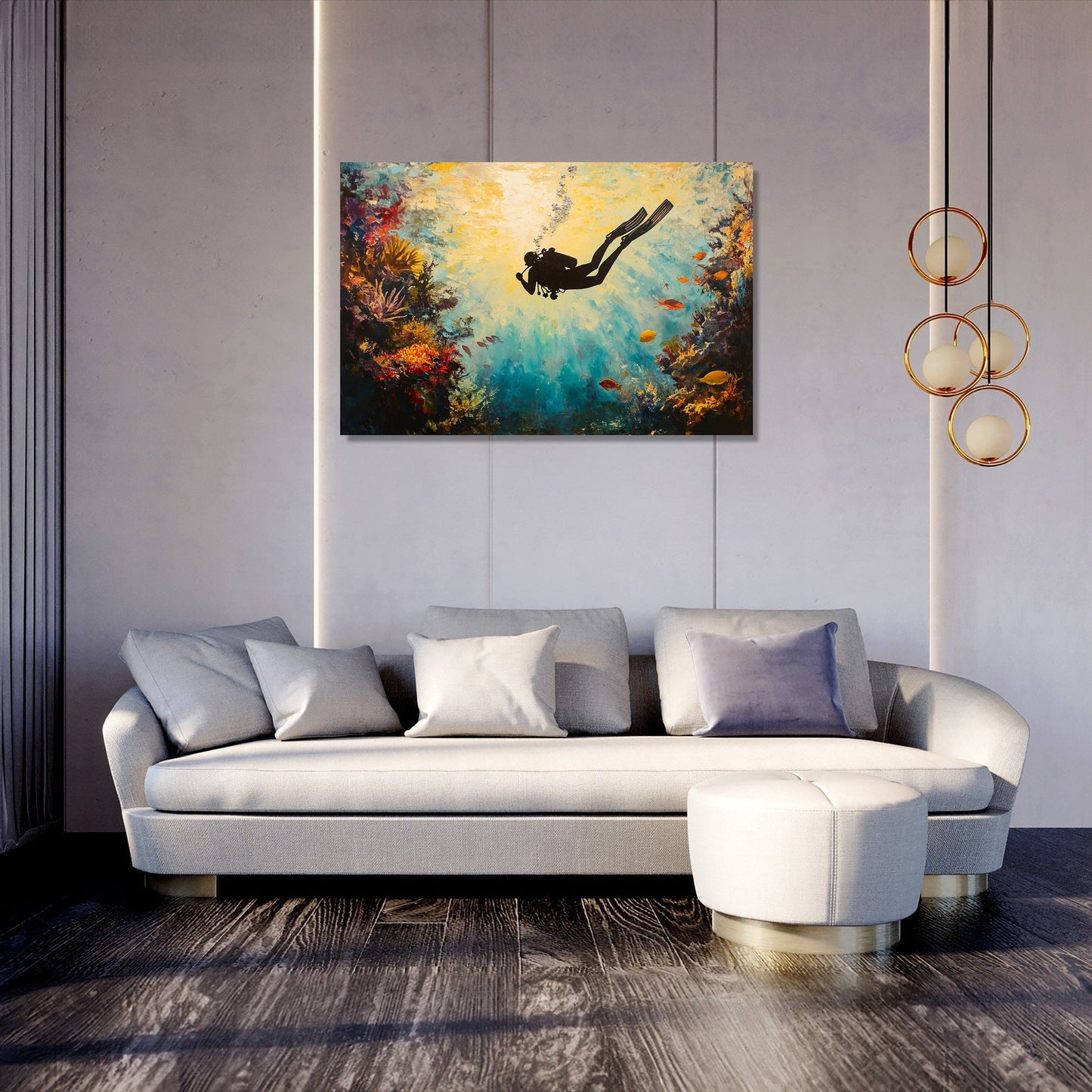Sunrise Diver Canvas