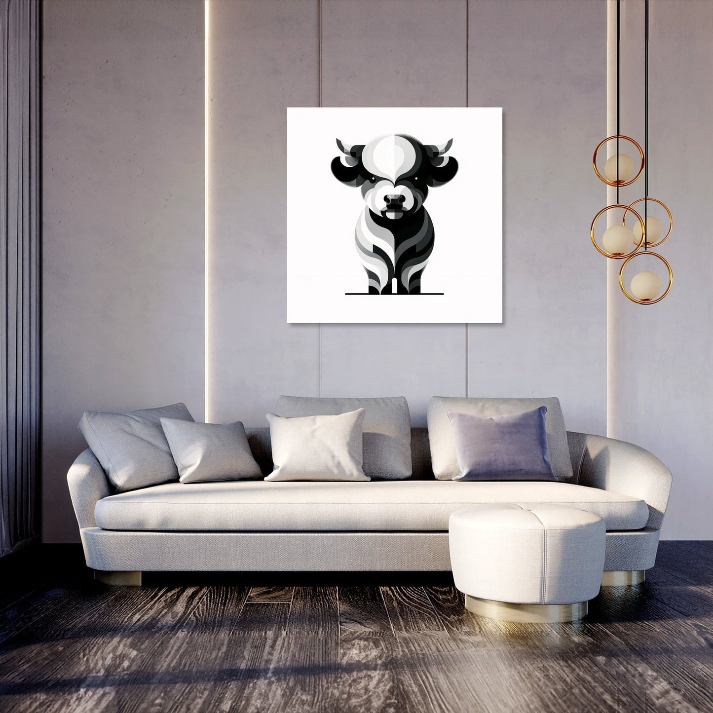 Cute Highland Silhouette Canvas