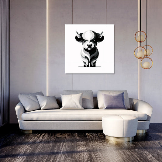Cute Highland Silhouette Canvas