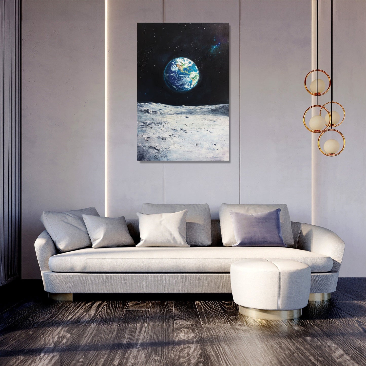 Earthrise Over Moon Canvas
