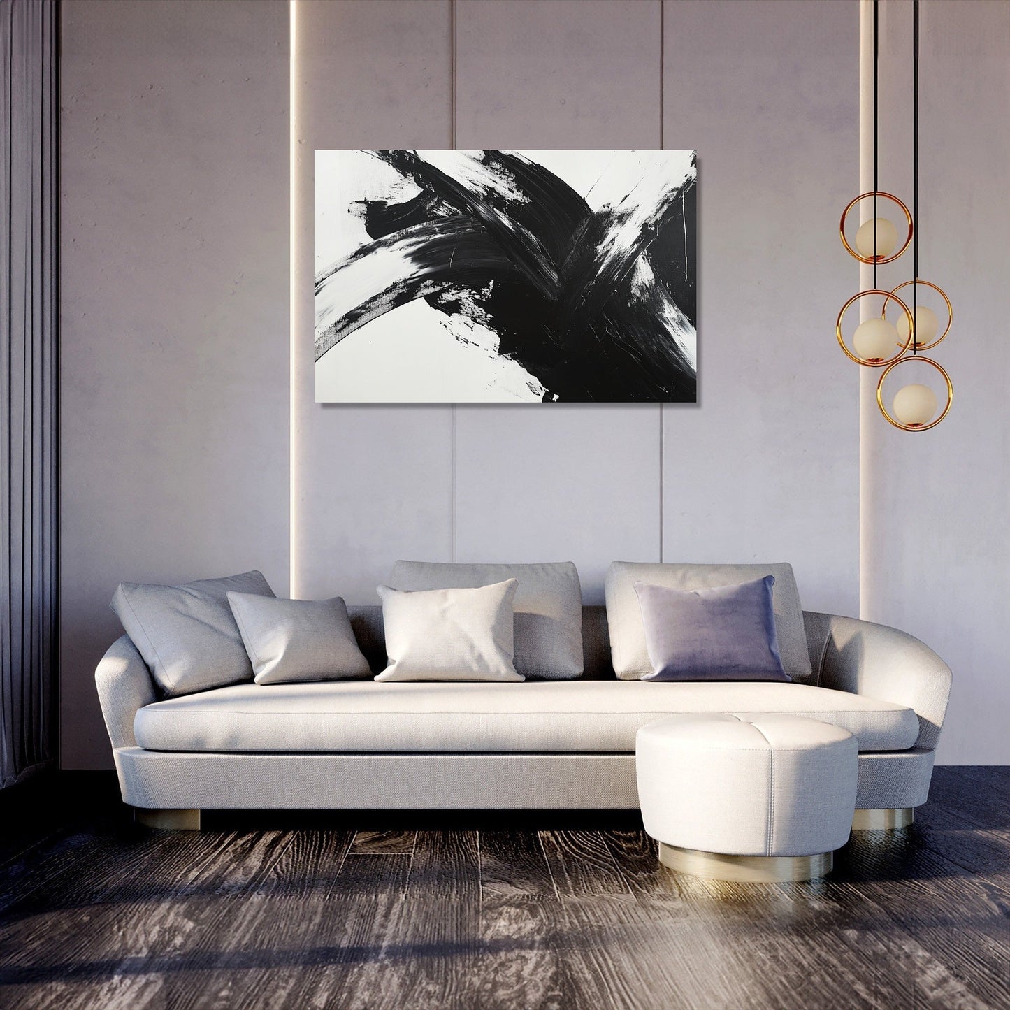 Monochrome Whirlwind Canvas