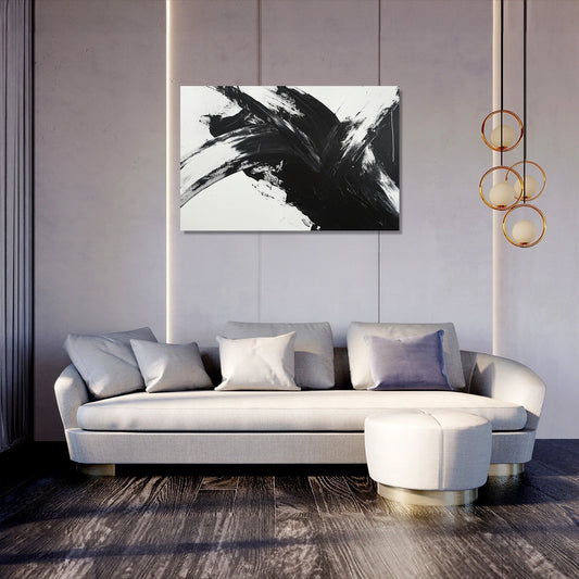 Monochrome Whirlwind Canvas