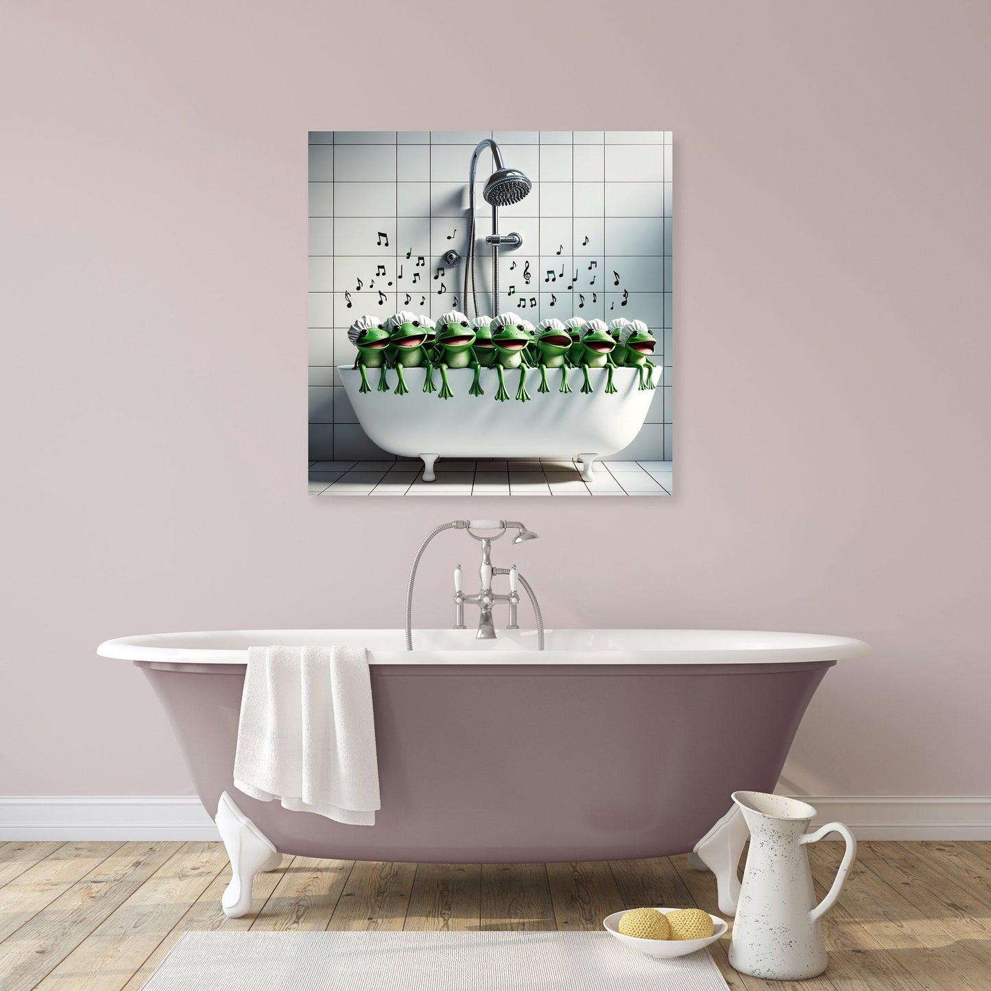 Frog Choir in the Shower Canvas