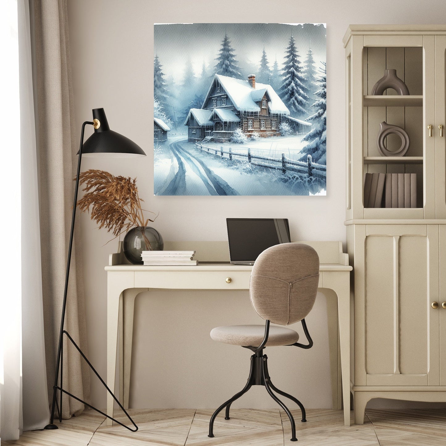 Winter Solitude Watercolour Canvas