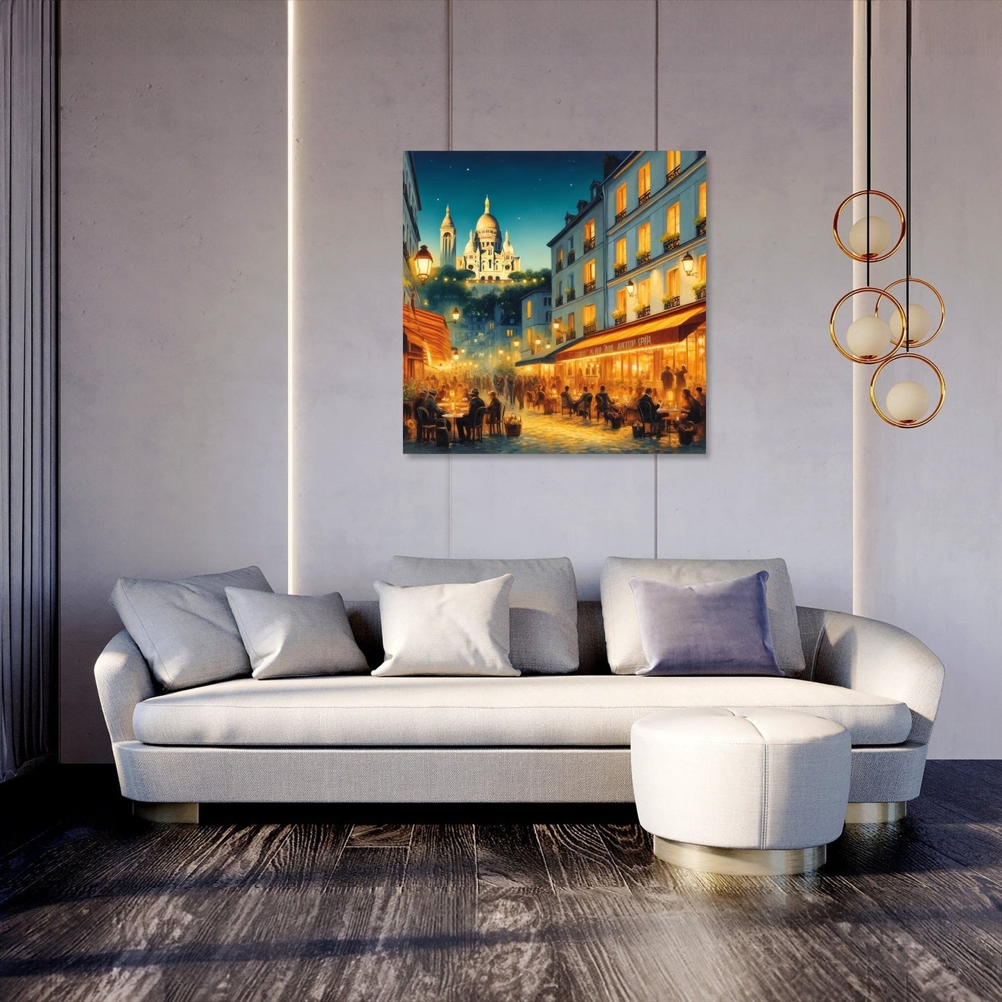 Twilight Over Paris Montmartre Canvas