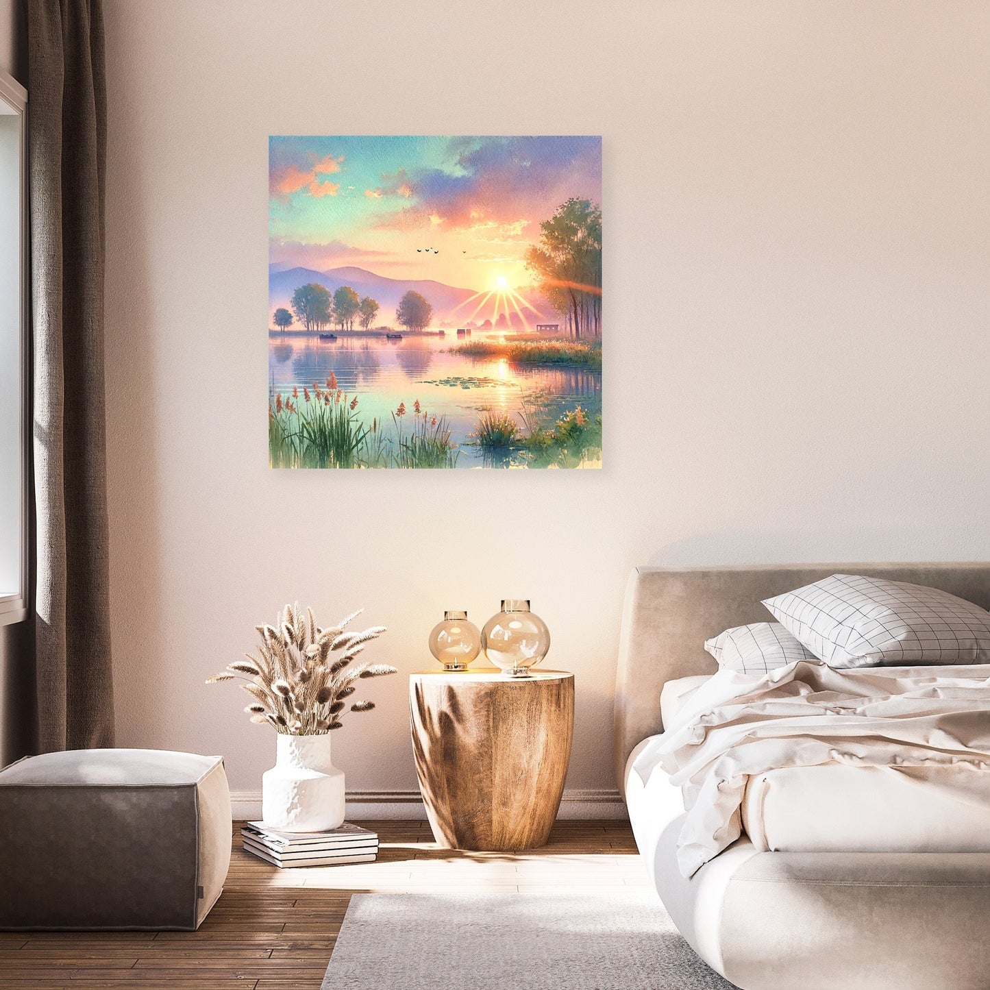 Sunrise Over Masazir Lake Canvas