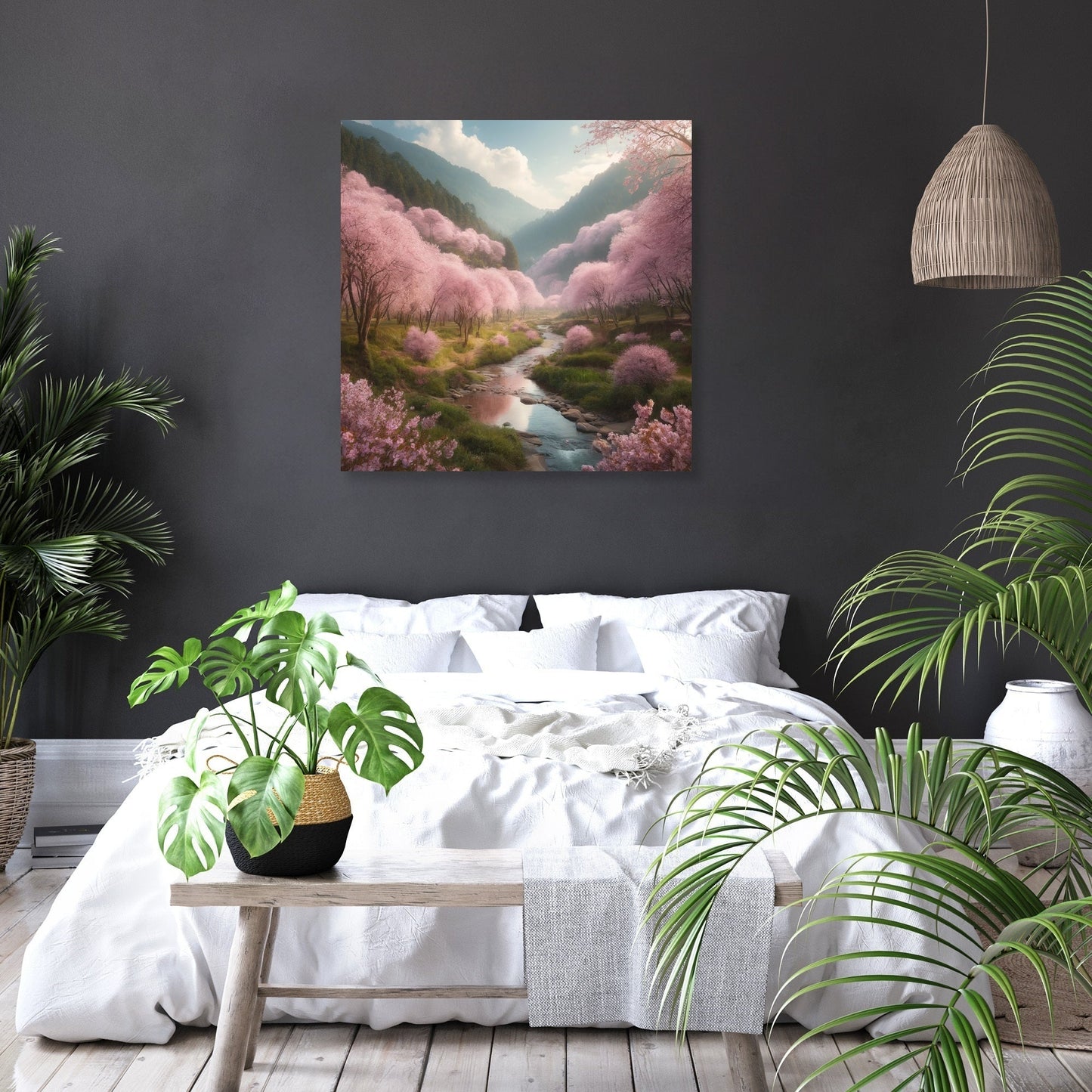 Cherry Blossom Valley Canvas