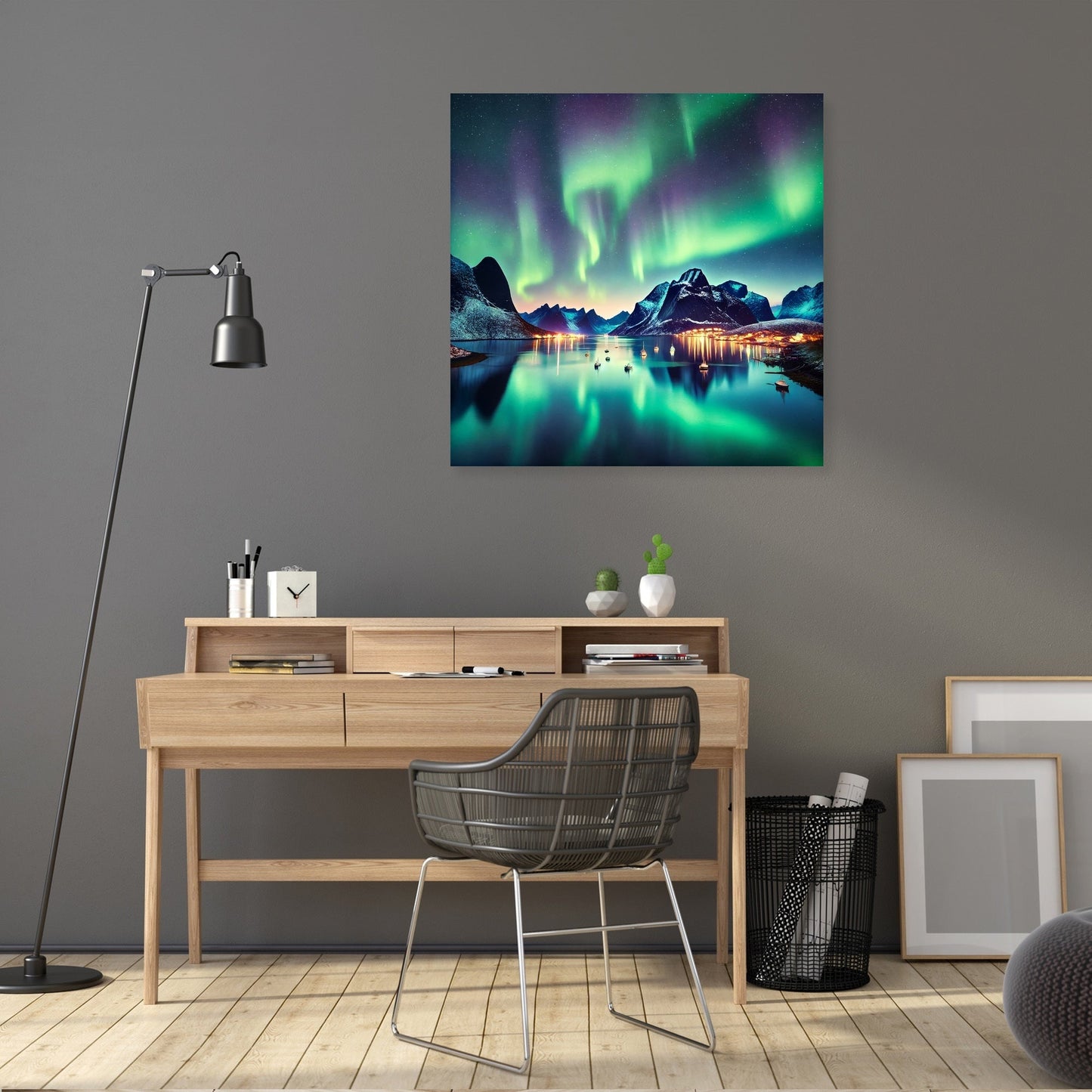 Aurora Fjord Canvas