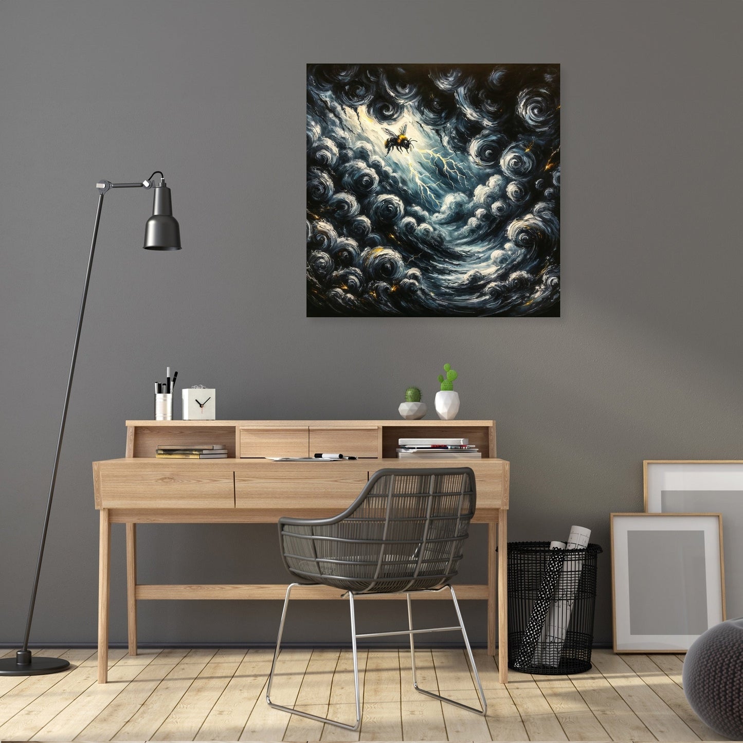 Bee Amidst the Storm Canvas
