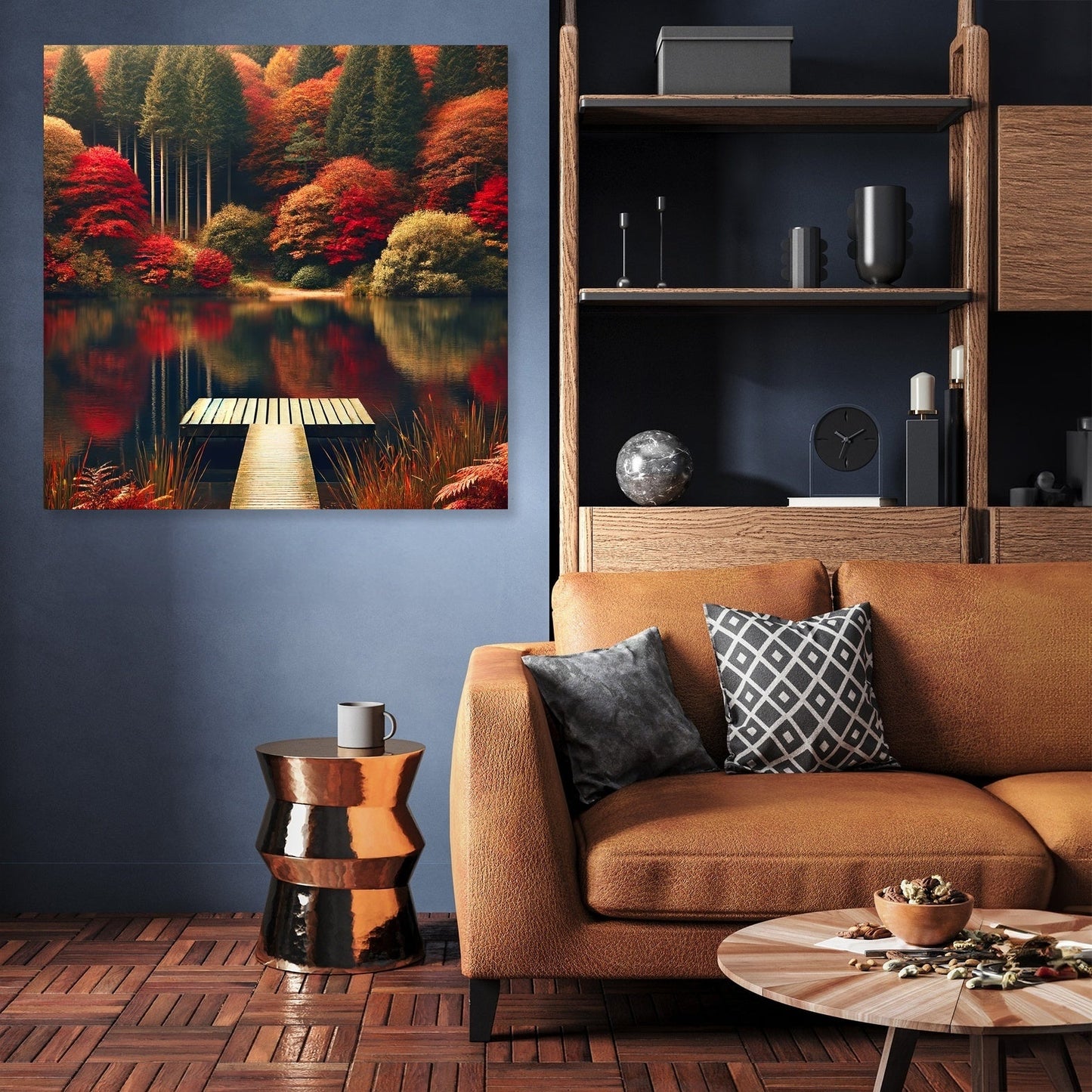 Autumn Lake Tranquillity Canvas